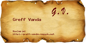 Greff Vanda névjegykártya